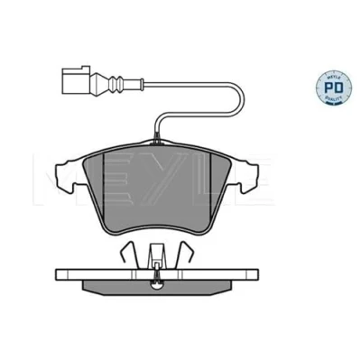 Image de MEYLE 025 237 4719/PD Jeu de plaquettes frein PD Quality Essieu avant contact signal d&#039;usure inclus avec tôle anti bruit