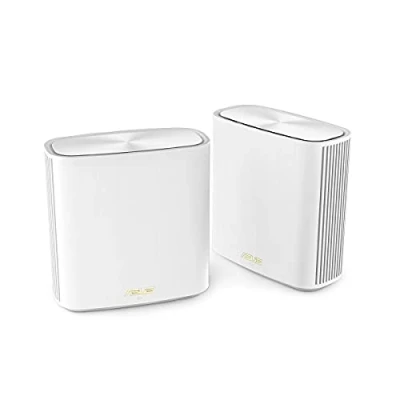 Image de ASUS ZenWiFi XD6 Blanc Pack de 2 Système Wi FI 6 AX Mesh, Double Bande (2,4 GHz / 5GHz), 5400 Mbit/s, 500m2, AiProtection Pro avec TrendMicro à vie, Ports WAN/LAN, application mobile
