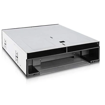 Image de Rack amovible, Station d&#039;accueil 2 x SSD ou HDD 2,5&quot; et 3,5&quot; SATA sans plateau pour baie de 5,25&quot;