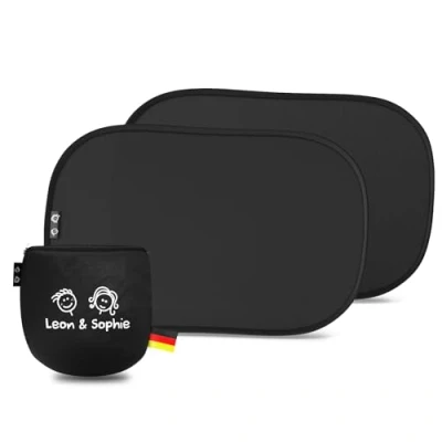 Image de Pare Soleil Voiture Bébé Avec Protection UV Certifiée Cache bebe Parsoleil pour Enfant Par 2 Pièces Fenêtre de