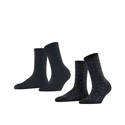 Image de Esprit Playful DOT 2PACK WITH Pattern Chaussettes, Femme, Taille: 35 38, Black