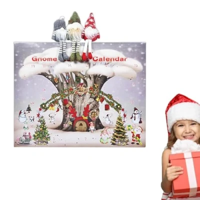 Image de SIUVEY Calendrier De L Avent GNOME 2024,GNOME L&#039;Avent 2024,Calendrier 2024 Les Gnomes Noel,Christmas Advent Calendar,Nain Décoration Noël (B)