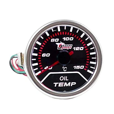 Image de E Support 2&quot; 52mm Jauge de Température d&#039;huile Universelle pour Voiture Fumé Teinte Len Huile Gauge LED Lumière Indicateur Instrument