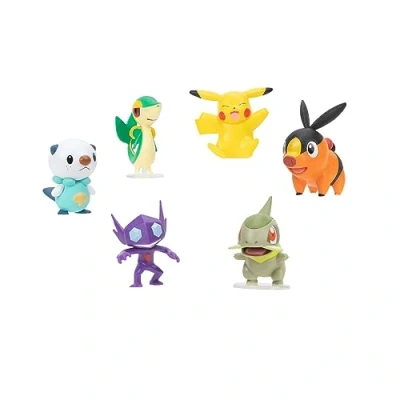 Image de Pokémon 6 Pack de Figurines Combat Sableye, Axew, Snivy, Tepig, Oshawott, Pikachu, Série 6, Figurine