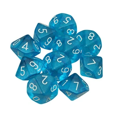 Image de Lot de 10 Dices polyhédrales pour DND, MTG, RPG, donjons et Dragons Dice Game, Jeux Table, Acrylique