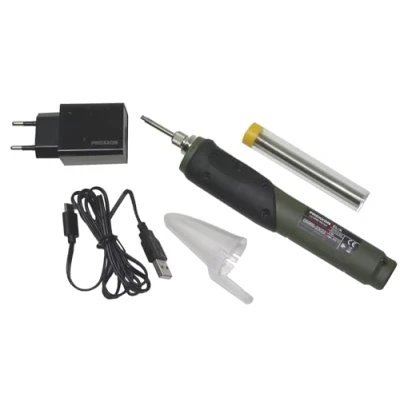Image de Proxxon 28142 Poste à souder électronique sans fil EL/A (éclairage des points de soudure, batterie 3,6 V/2,0 Ah, température 470 C, capot protection, étain souder, chargeur)