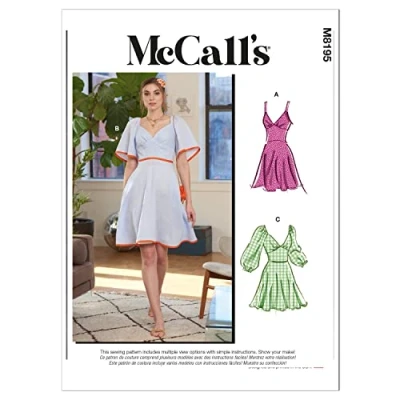 Image de McCall&#039;s Patterns M8195F5 Patron de Couture pour Robes Femme, Multicolore, F5 (16 18 20 22 24)