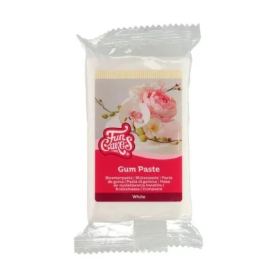 Image de FunCakes Gum Paste Blanc: Parfait pour les fleurs en sucre, volants et plus encore. Étalé finement, sèche rapidement, soyeux, élastique, de bonne résistance, halal, casher sans gluten. 250 g.