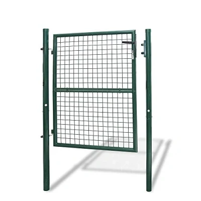 Image de Jiubiaz Portillon de Jardin, 150x100cm en fer galvanisé Portail clôture robuste et durable, Porte avec Serrure, poignée 3 Clés, Vert