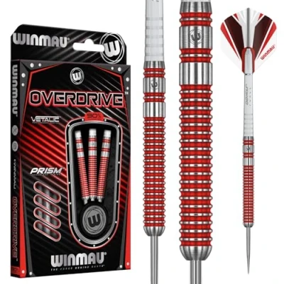 Image de WINMAU Overdrive 23g Ensemble de Fléchettes en Tungstène avec Vols Prism et Arbres (Tiges)