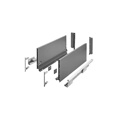 Image de GTV Système de Tiroirs Axis Pro, Ensemble Tiroirs, Extraction Totale, Amortissement Intégré, Charge 40 kg, Tiroir Coulissant avec Fermeture Douce Largeur 550 mm, Hauteur 200 Anthracite