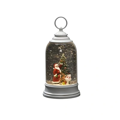 Image de Konstsmide Décoration de Noël LED Boule à Neige Père Bonhomme Remplie d&#039;eau avec Minuteur 5 Heures Fonctionne Piles et USB Intérieur 3 x C 1,5 V (Non Inclus)
