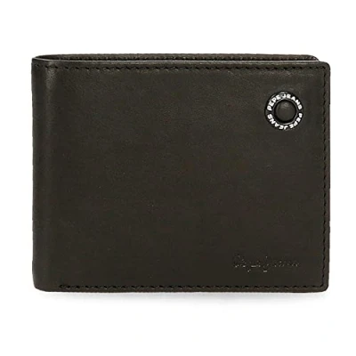 Image de Pepe Jeans Badge Porte Cartes Noir 11 x 8,5 1 cm Cuir, Noir, Portefeuille avec