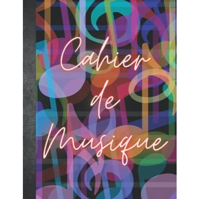 Image de Cahier de Musique: Carnet Partitions 12 portées par page et Seyes Grands Carreaux 110 pages Grand Format A4 Couverture moderne Carnets d&#039;Arthur Smile