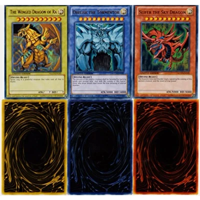 Image de Yu Gi Oh Yugi&#039;s Legendary Decks Single Card Ultra Rare God Set YGLD ENG01, ENG02 &amp; ENG03 [Slifer, Obelisk Ra] by Oh!