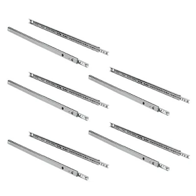 Image de Emuca 3009205 Lot de 5 Paires Coulisses/Glissières à billes extrait partie 17 x 374 mm pour tiroir, Zingué