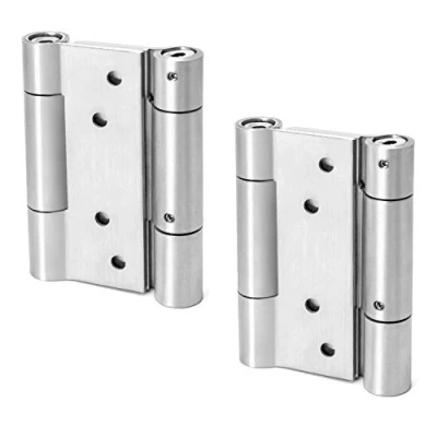 Image de QWORK® 2 pièces Charnières À Ressort, 100mm, en Acier Inoxydable 304 Double Action pour Portes Battante Charnière Fermeture Automatique, chargéà ressort porte de café et saloon