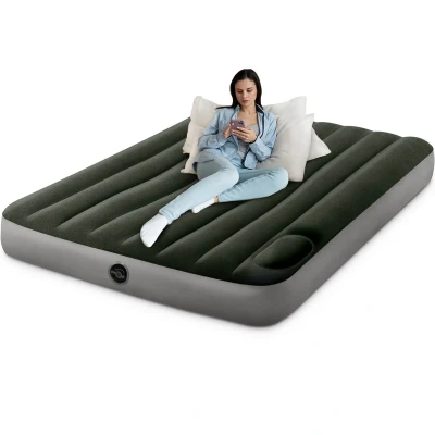 Image de Intex matelas gonflable downy 2 pers + gonfleur a pied intégré