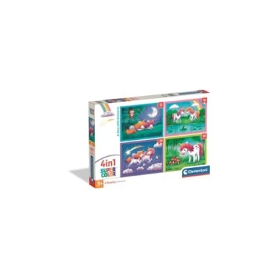 Image de CLEMENTONI Puzzle 4 en 1 A Day with Unicorns