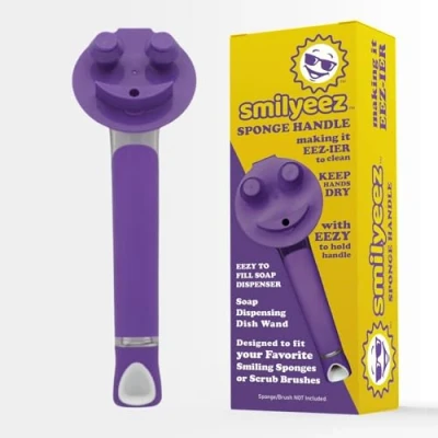 Image de Smilyeez poignée de Distribution Savon Originale avec en éponge Souriante Baguette à Vaisselle pour Gommage Papa (Violet)