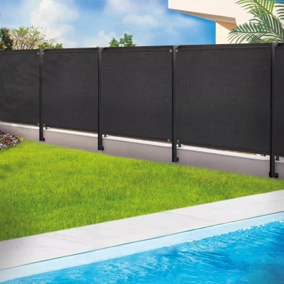 Image de Brise vue 1,8 m x 10 noir occultant 220 gr/m²