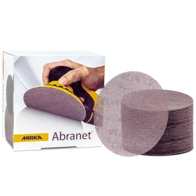 Image de MIRKA Abranet Disques abrasifs filet Ø 150 mm autoagrippant grain P100 50 pces pour poncer le bois, mastic, la peinture, plastique 5424105010