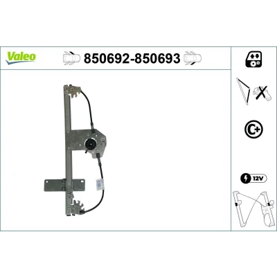 Image de Valeo Lève vitre avant gauche électrique sans moteur pour véhicules avec direction à fonction confort 850692