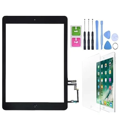 Image de Hedywei Écran tactile de rechange pour iPad 5 A1822, A1823 (2017 9,7 pouces) Digitizer avec kit d&#039;outils (noir)