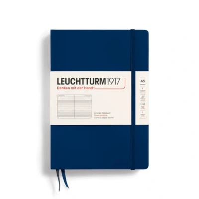 Image de LEUCHTTURM1917 342922 Carnet de notes Medium (A5), Couverture rigide, 251 pages numérotées, Bleu marine, ligné