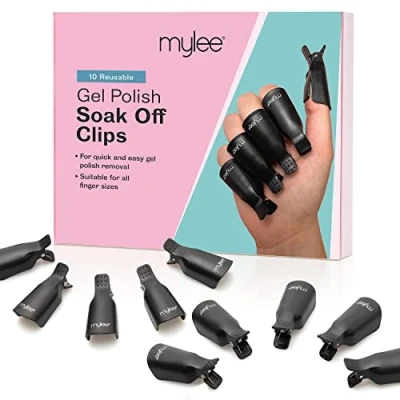 Image de Mylee Pinces à ongles Soak off (10 pcs) Pince pour retirer le vernis UV/LED Capuchons de dissolvant Convient tous les types doigts Durable et réutilisable