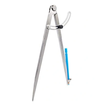 Image de ZLKSKER boussole professionnelle de travail du bois 15,2 cm, 20,3 25,4 cm avec porte crayon pour charpentier, séparateur d&#039;aile verrouillable, en cuir (25,4 cm)