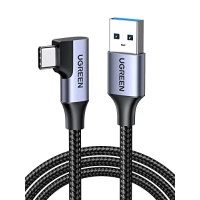 Image de UGREEN Câble USB C vers 3.0 Coudé Charge Rapide et Data Sync 5Gbps Compatible avec iPhone 16 Plus Pro Max 15 Galaxy S24 Ultra S23 S22 A55 A35 A15 Redmi Note 13 12 P60 Manette PS5 (1M)