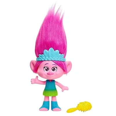 Image de Mattel Trolls 3, Poupée Rainbow Hairtunes Reine Poppy Dreamworks Aux Cheveux Roses, Effets Sonores Et Lumineux, Brosse Couronne Incluses, Jouet Enfant, A Partir De 3 Ans, HNF20