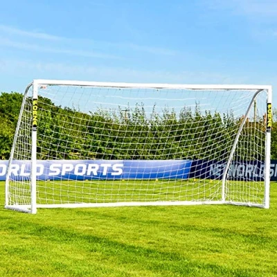 Image de FORZA Match But de Football PVC avec Filet [6X Tailles] Système Verrouillage Clips et Piquets Inclus (3,7 m x 1,8 m)