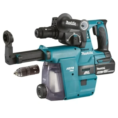 Image de Perfo burineur 18V LXT SDS Plus (2x5,0 AH) avec filtre DX07 en MAKPAC MAKITA DHR243RTJW