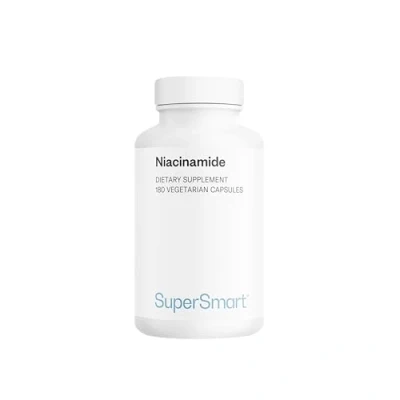 Image de Supersmart Niacinamide 500 mg Forme de Vitamine B3 (Niacinamide) Contribue à Améliorer la Fonction Cognitive Sans OGM 180 Capsules Végétariennes