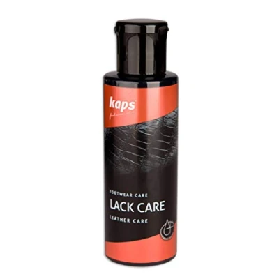 Image de Kaps Revitalisant D&#039;entretien pour Cuir Verni, Laqué, Synthétique et Reptile, Prévient les Fissures, Chaussures, Bottes, Sacs, Lack Care (Noir)