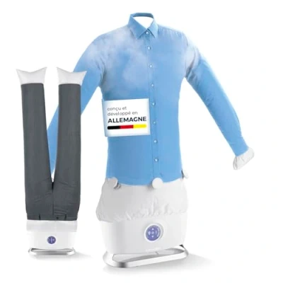Image de CLEANmaxx Repasseur Automatique de Chemises Pro Steam + Accessoire pour Pantalons Fonction Vapeur, écran Tactile &amp; Chemisiers Réduit Les odeurs, désinfecte, Lisse, rafraîchit