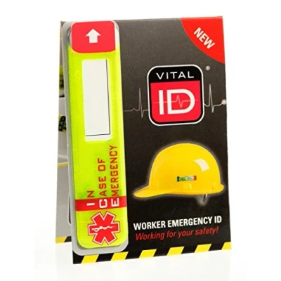 Image de Plaque d’identification d’urgence Vital ID, avec fenêtre d’informations (ICE)