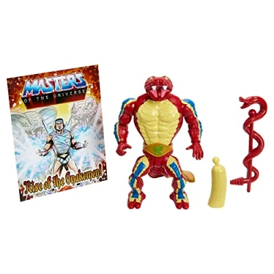 Image de Masters Of The Universe Les Maîtres de l’Univers Figurine Articulée Origins Rattlor (14 cm), Mini BD Incluse, à Collectionner, Jouet Enfant, Dès 6 Ans, HKM67