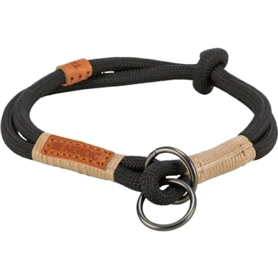 Image de TRIXIE BE Nordic 17295 Collier pour Chien Noir/Sable Confortable Chiens de Grande et très Taille avec limitation Traction Robuste élégant