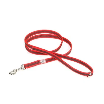 Image de Julius K9 218GM R 1,2HS Laisse antidérapante Color &amp; Gray avec poignée et anneau en O, 14 mm x 1,2 m, Rouge Gris