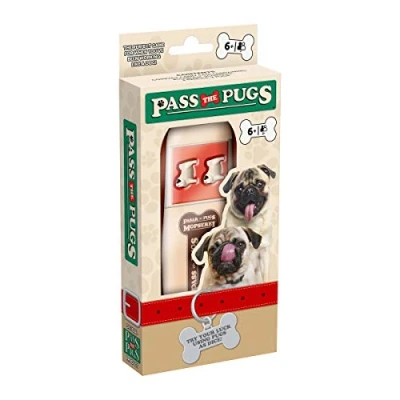 Image de Pass The Pugs Dice Game, Le Jeu Classique de fête et Voyage, Vous obtiendrez Une Plante Double Visage ou Un Amour Chiot, Premier à 100 Points, Fait Excellent Cadeau pour Les Enfants 6 Ans
