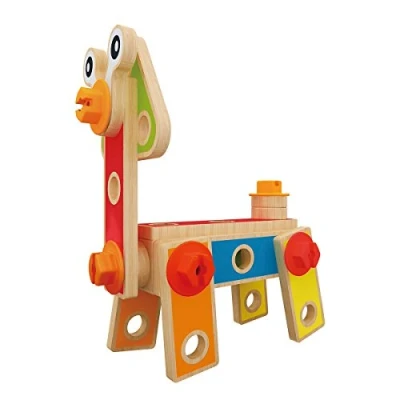 Image de Jouet Hape Kit de Construction Bois 42 Pièces Multicolor A Assembler en S&#039;amusant Vis, Plaque, Outils, Roues Jeu Pour Enfant à Partir 3 ans