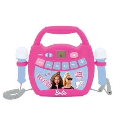 Image de Enceinte Bluetooth Barbie Karaoké 2 micros inclus Effets lumineux Enregistrement vocal