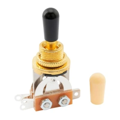 Image de Musiclily Métrique Guitare Sélecteur Toggle Switch 3 Positions pour électrique type Les Paul SG, Doré avec Embout Crème