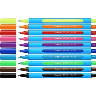 Image de Schneider 152290 Slider Edge (Pointe extra large (XB), Stylo bille non rétractable) Pochette de 10, Couleurs Assortis