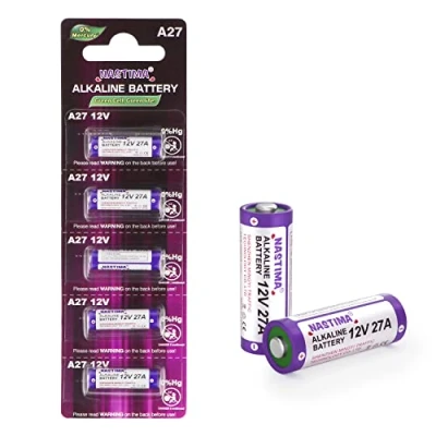 Image de NASTIMA Lot de 5 Piles Alcalines Batterie 27A 12V, V27A LR27A MN27 L828 A27 12V