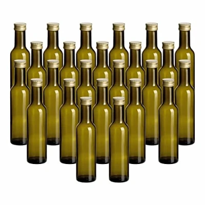 Image de gouveo Lot de 24 Bouteilles en Verre vides 250 ML, avec Capsule Or à Visser