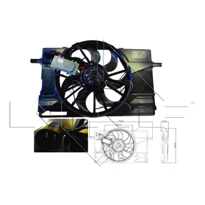 Image de NRF 47412 ventilateur Moteur 420 12 300 avec cadre du de radiateur (encadrement) appareil commande VOLVO: S40 II